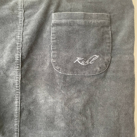 KUHL Green Button Down Corduroy Straight Skirt w 2 Front Zipped Pockets - 14 - Picture 3 of 10